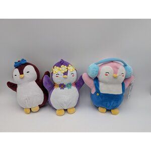 Pudgy Penguin Purple Plush Flower Lei 9 Inch Lot Stuffed Animal Toy